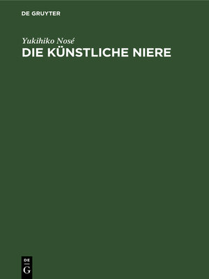 cover image of Die künstliche Niere